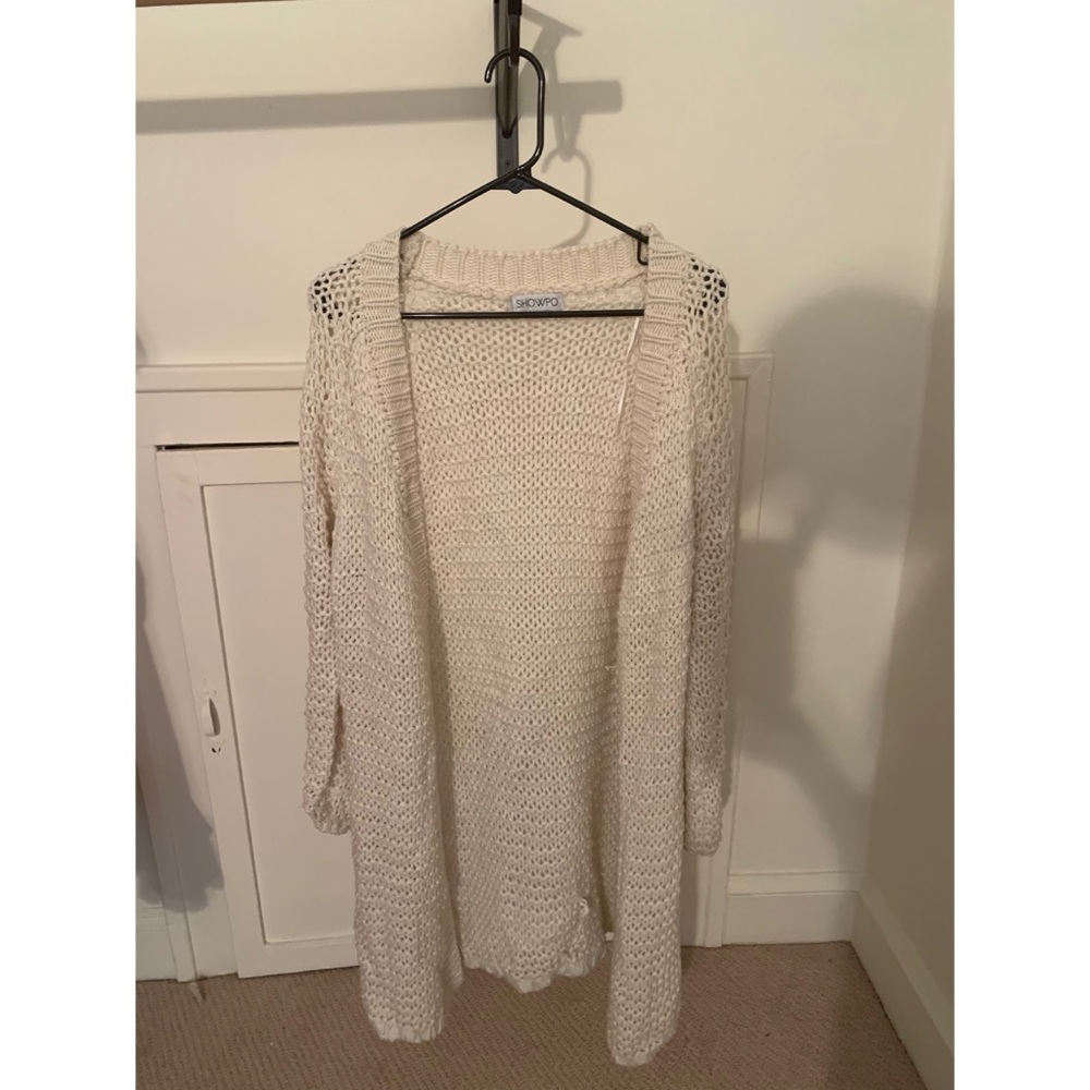 Showpo white knit cardigan